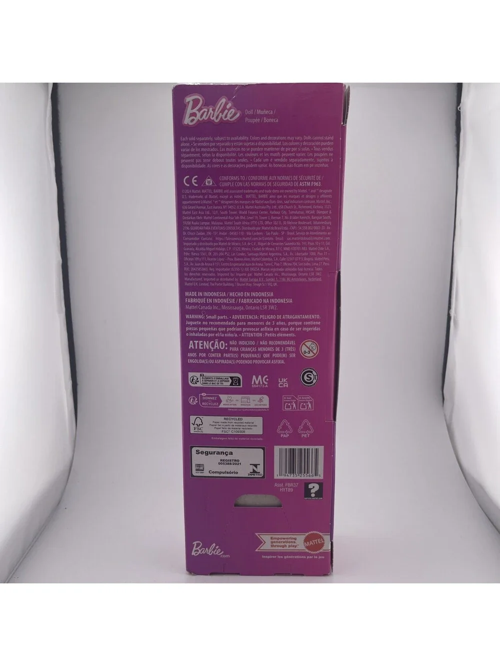 Mattel Barbie Fashionistas Doll #231 W/Purple Streaks&Butterfly Dress New In Box